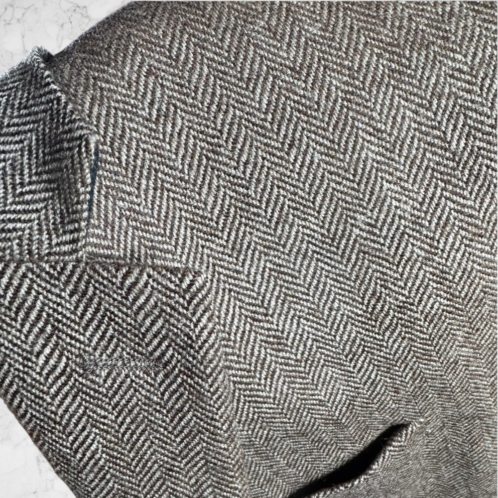 Lauren Ralph Lauren Mens 38S Slim Fit 100% Wool Herringbone Blazer Brown - Picture 9 of 10
